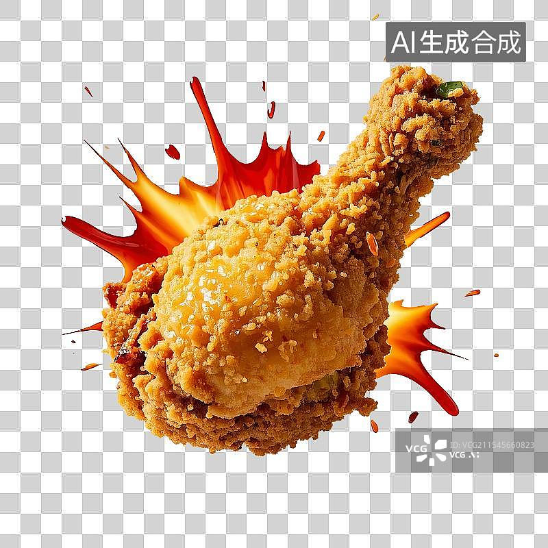 【AI数字艺术】香辣脆皮炸鸡鸡腿图片素材