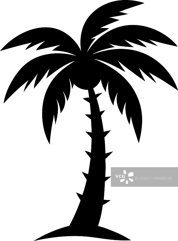 黑白棕榈树剪影设计图片素材