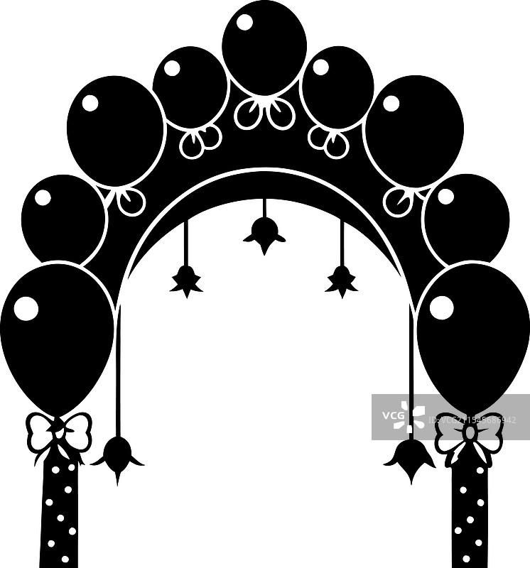 派对和婚礼的气球拱门剪影图片素材