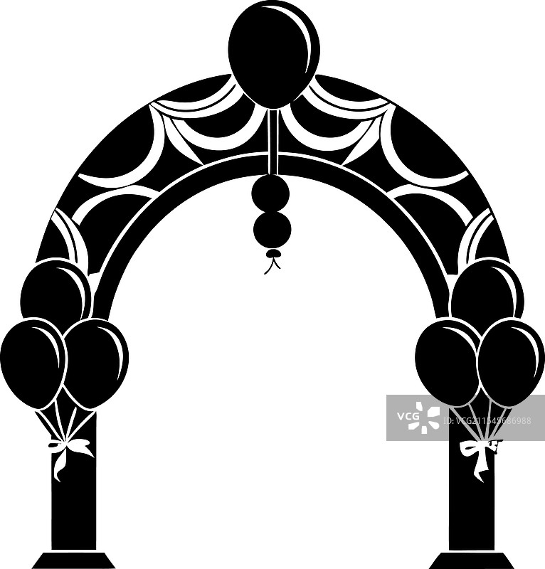 派对和婚礼的气球拱门剪影图片素材