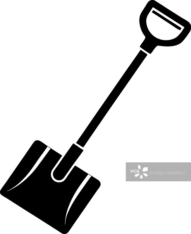 冬季户外的雪铲剪影图片素材