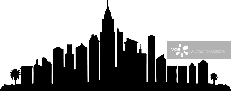 现代城市天际线的剪影图片素材