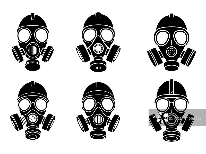 防毒面具剪影艺术集图片素材