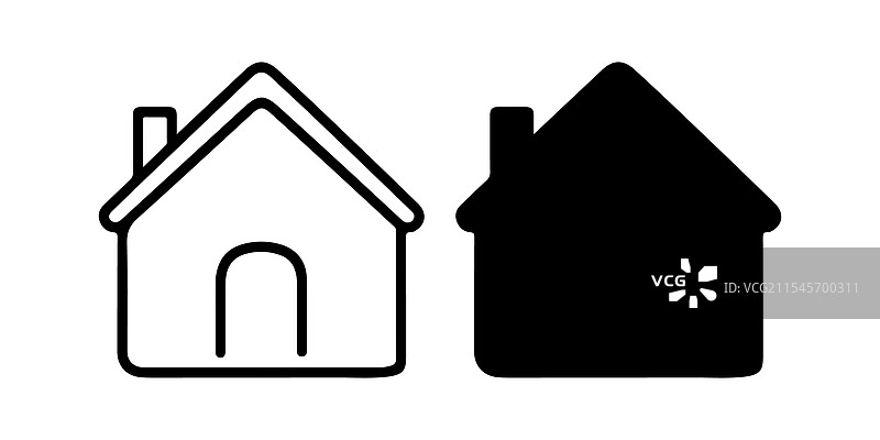 白色背景上的家居网页扁平图标集图片素材