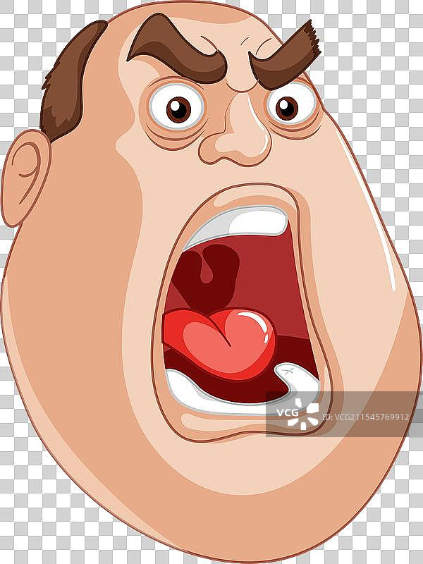 愤怒表情的卡通男人图片素材