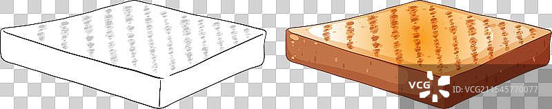 两张白色和棕色的床垫图片素材