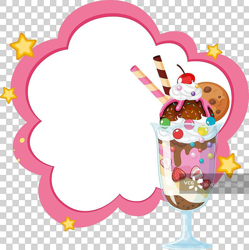 五彩缤纷的冰淇淋圣代与梦幻般的云彩图片素材