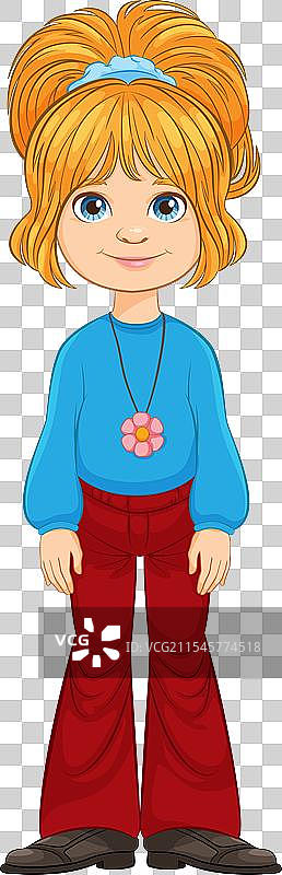 一个微笑的年轻女孩站着图片素材