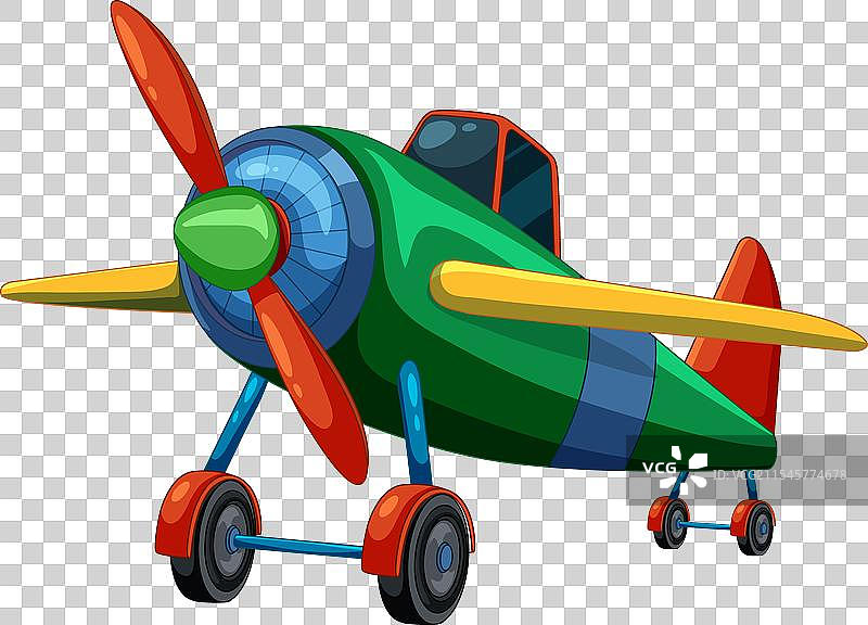 色彩鲜艳的卡通风格复古飞机图片素材