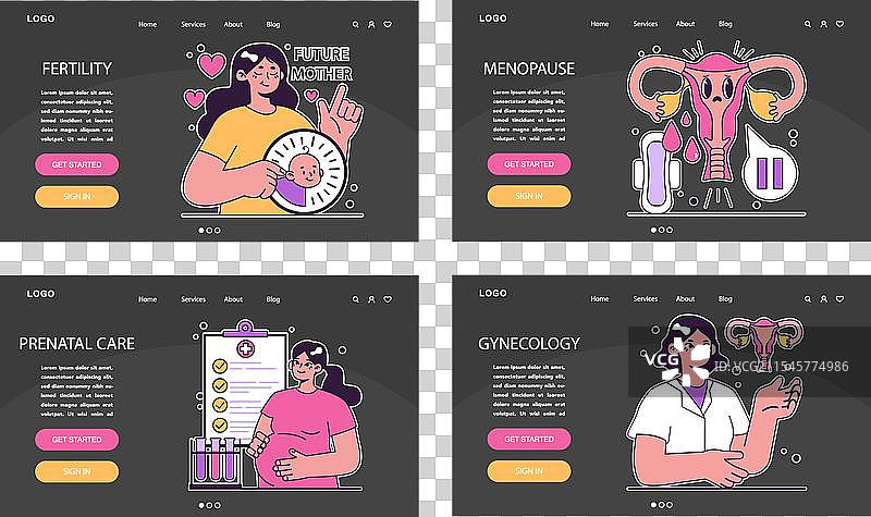 生育健康黑暗或夜间模式网站图片素材