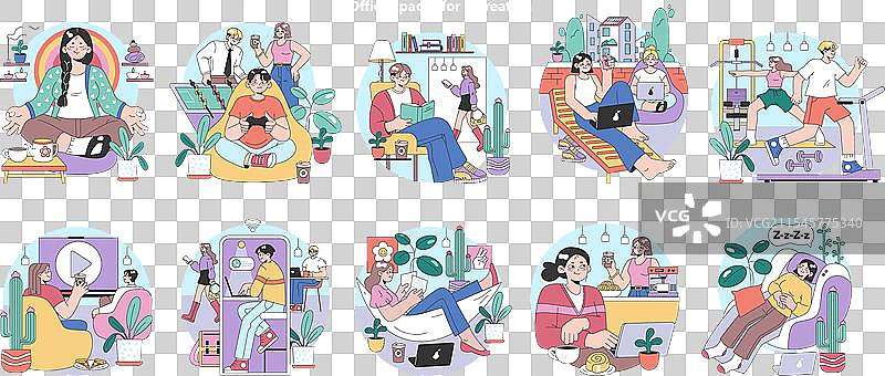 办公室休闲套件平面图图片素材