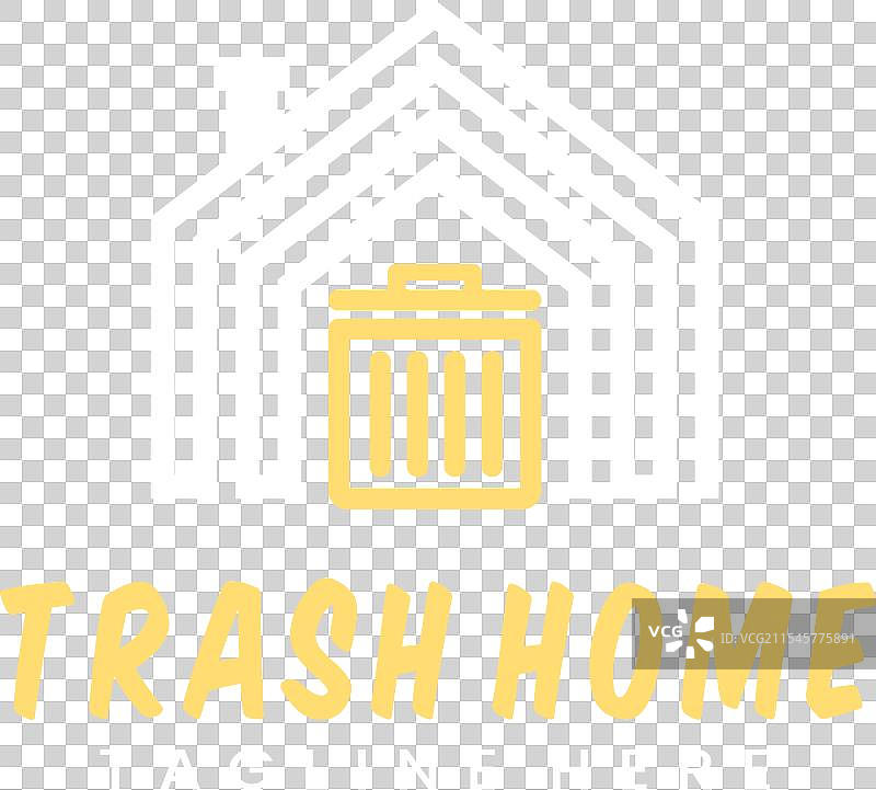 抽象房屋垃圾桶标志模板图片素材