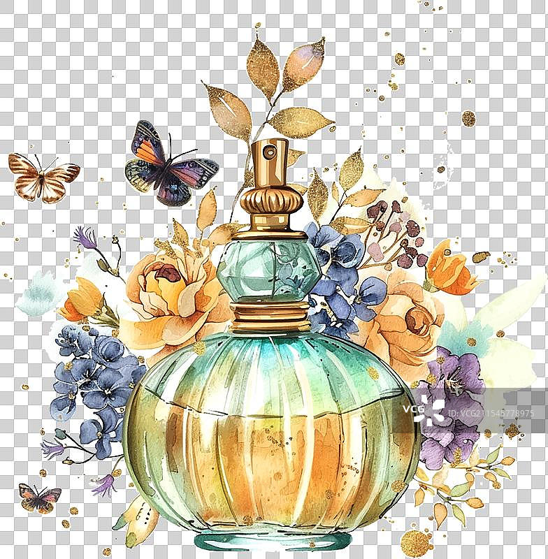 一瓶华丽风格的美丽香水瓶图片素材