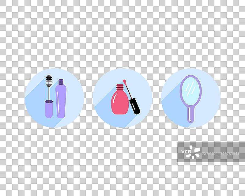 美容、身体护理和化妆品线性扁平图标图片素材