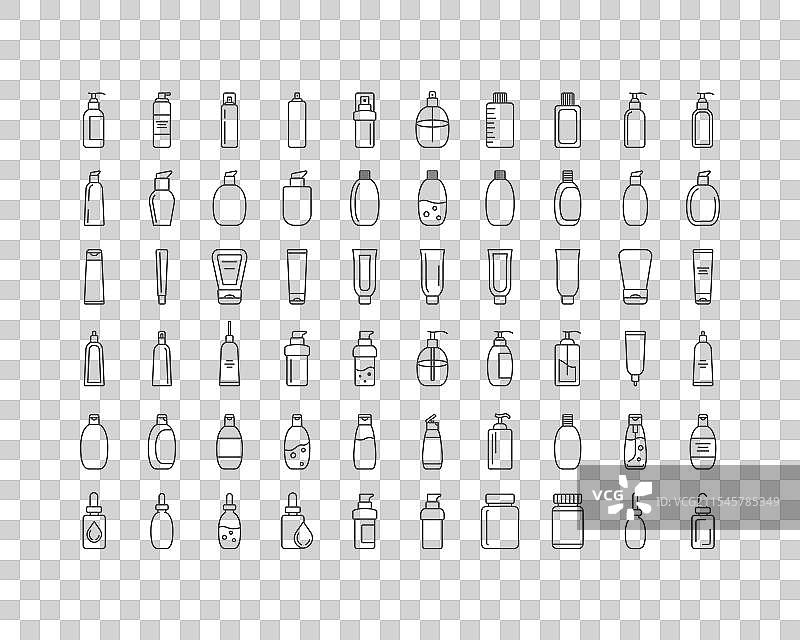 美容化妆品和护理图标集合图片素材