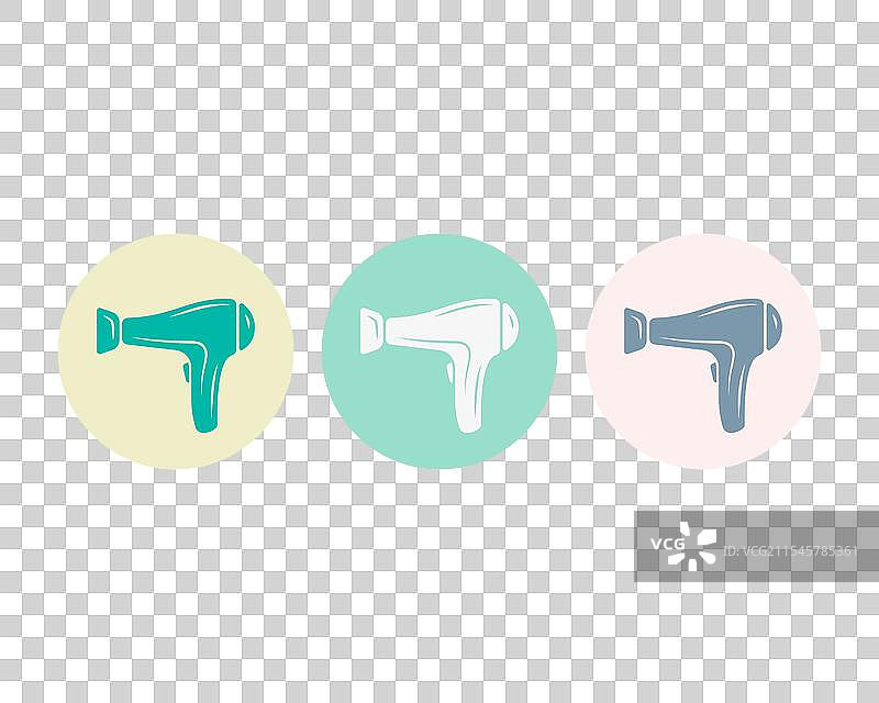 时尚吹风机线条图标图片素材