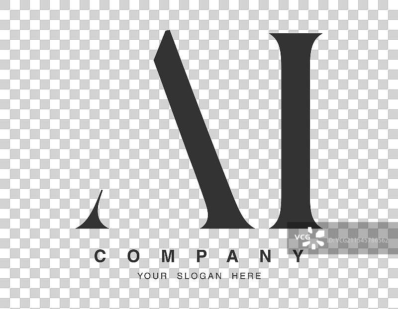 AI字母logo设计，使用衬线字体的字母A和I图片素材