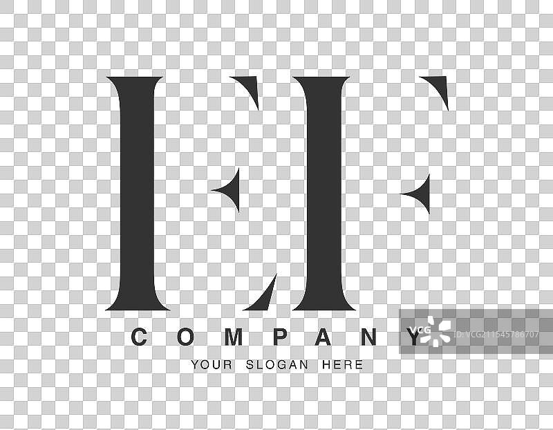 字母E和F的衬线字体logo设计图片素材