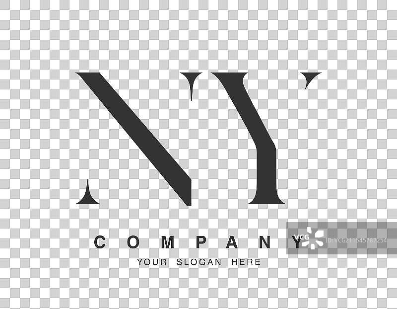 字母N和Y的衬线字体logo设计图片素材
