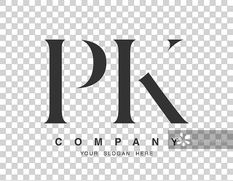 pk标志设计，字母p和k，衬线字体图片素材