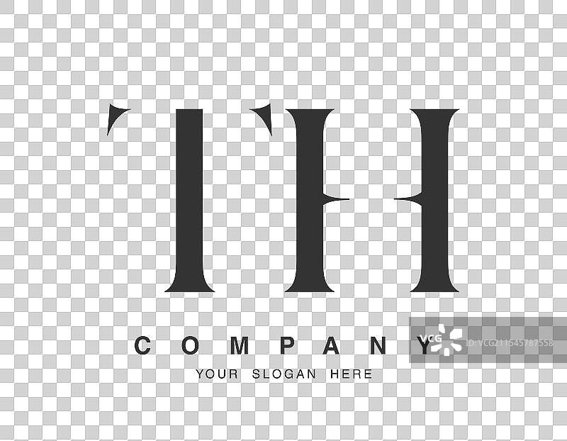 字母T和H的衬线字体LOGO设计图片素材
