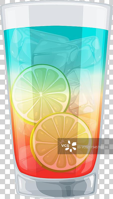 色彩缤纷的冷饮，配有柑橘片图片素材