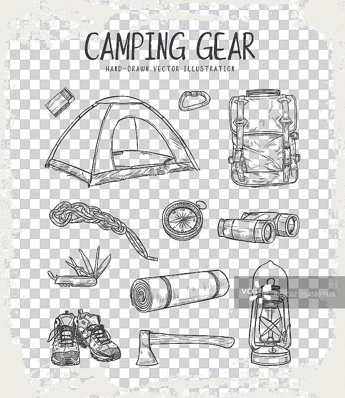 露营装备绘图合集图片素材