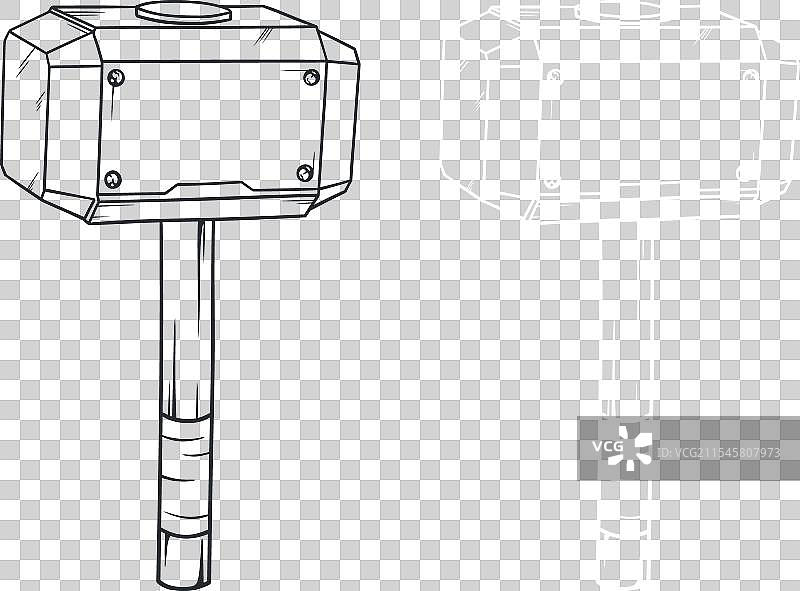 雷神之锤线条艺术图片素材