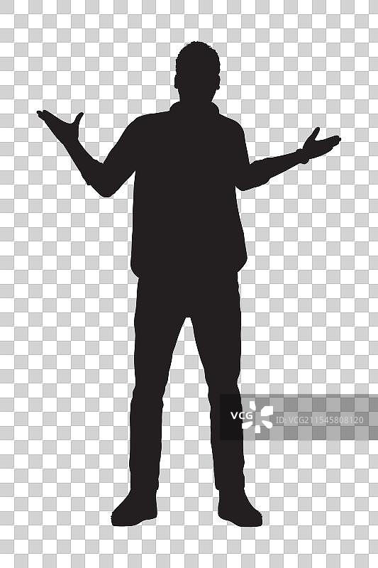 一个男人双手站立的肖像图片素材