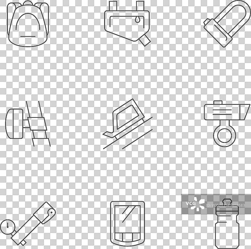 自行车配件的线条图标图片素材