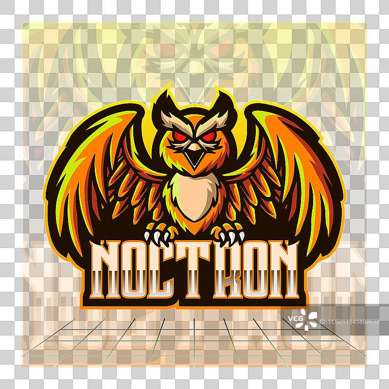 猫头鹰鸟吉祥物电子竞技logo设计图片素材