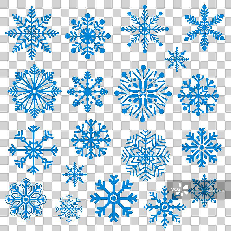 孤立的大雪花集合图片素材