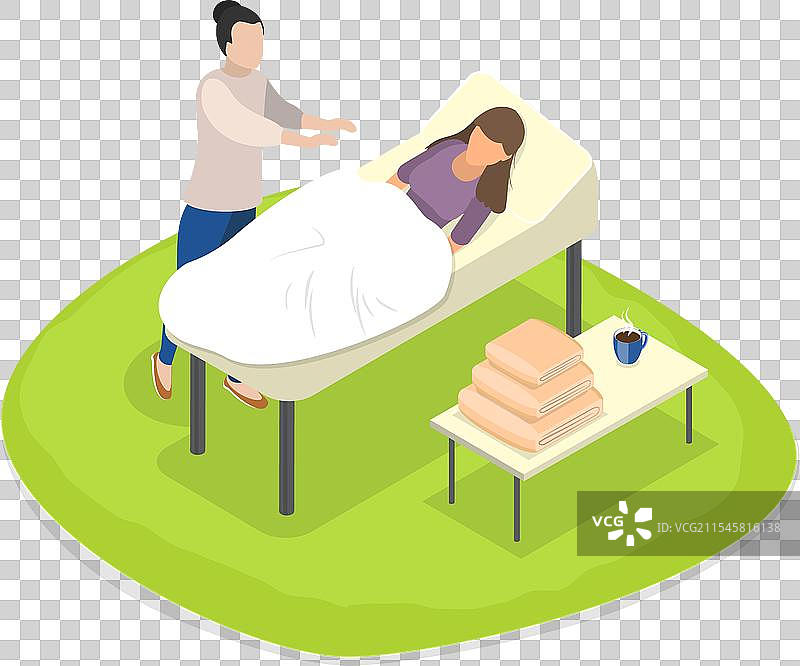 3D等距平面图的灵气疗法图片素材