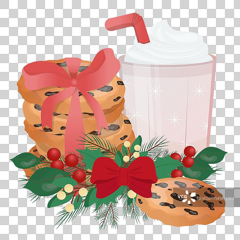 为圣诞老人准备的美味牛奶和点心图片素材