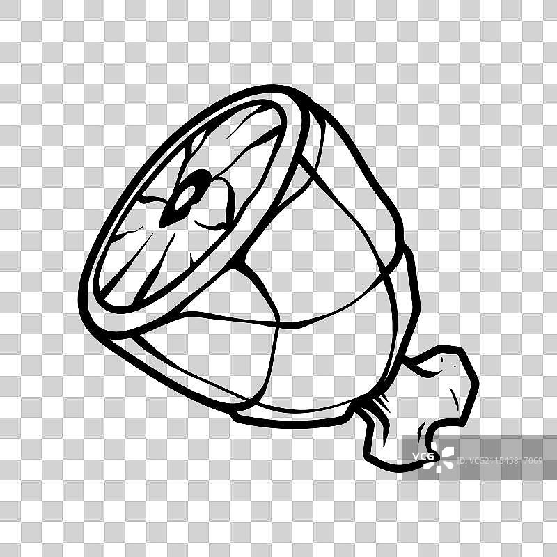 肉类 牛肉 培根 绘画 着色 线条艺术风格图片素材