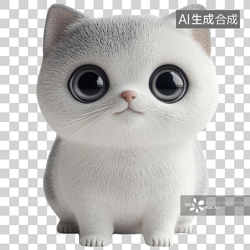 【AI数字艺术】圆乎乎的卡通3D小猫图片素材