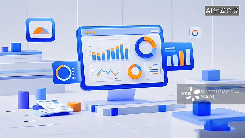【AI数字艺术】3D商务办公文件表格图片素材