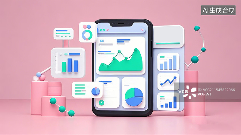 【AI数字艺术】3D商务办公文件表格图片素材