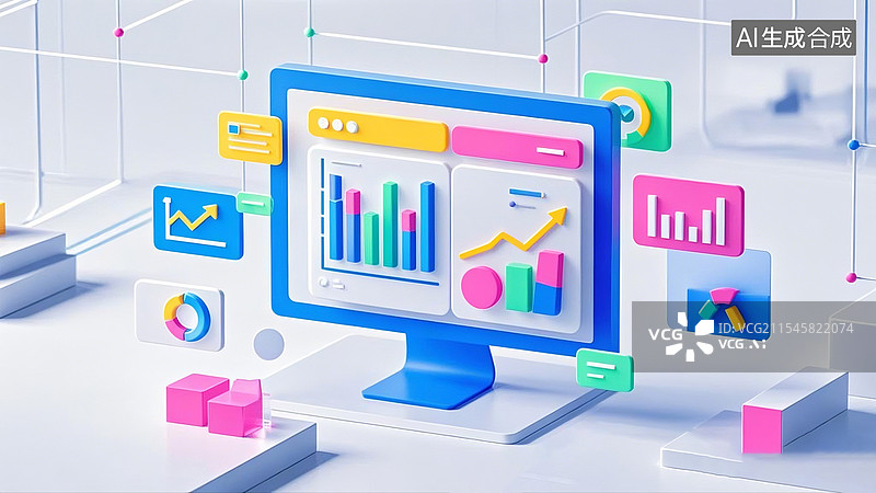 【AI数字艺术】3D商务办公文件表格图片素材