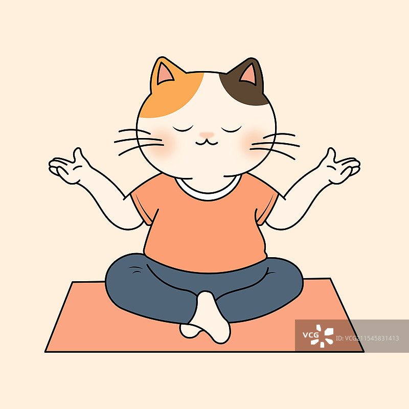 瑜伽猫图片素材