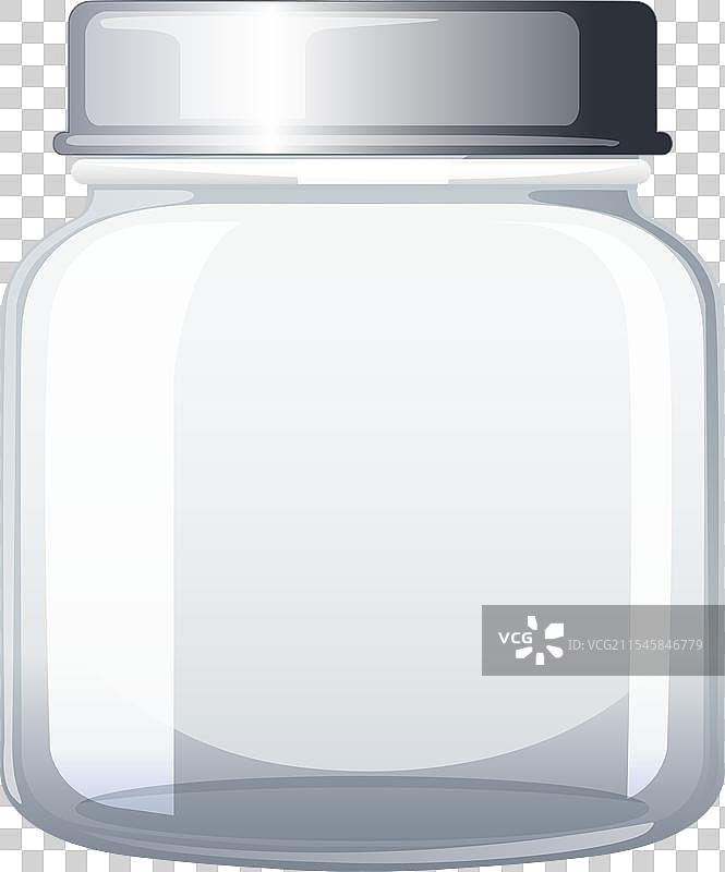 透明玻璃罐配有光亮的金属盖图片素材