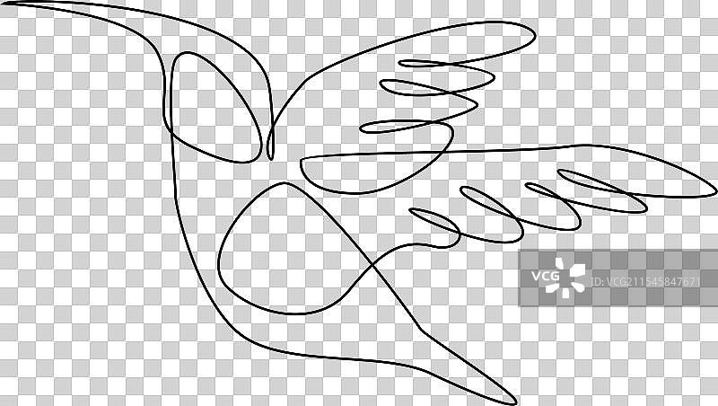 蜂鸟线条图片素材