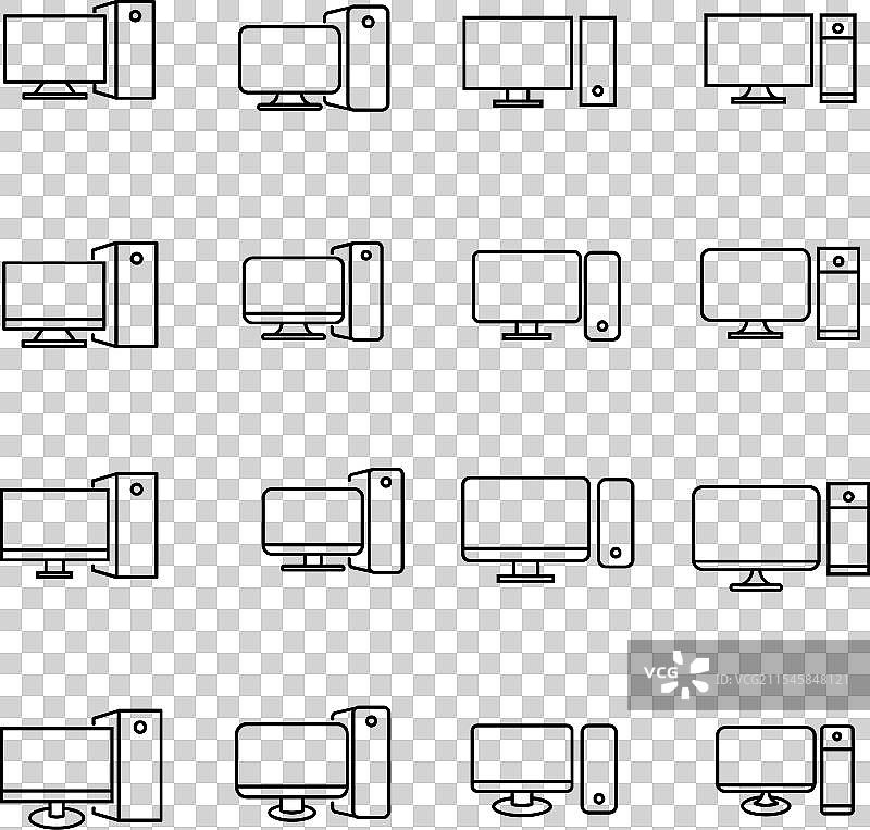 个人电脑线条图标设计图片素材