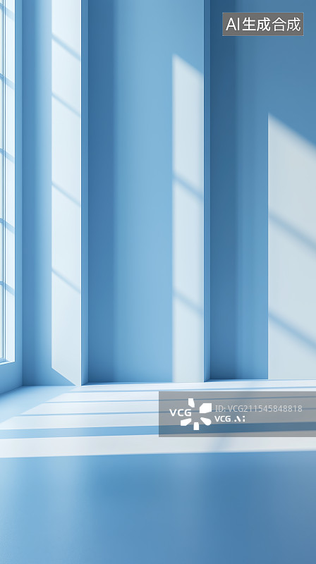 【AI数字艺术】空旷的现代建筑室内空间图片素材