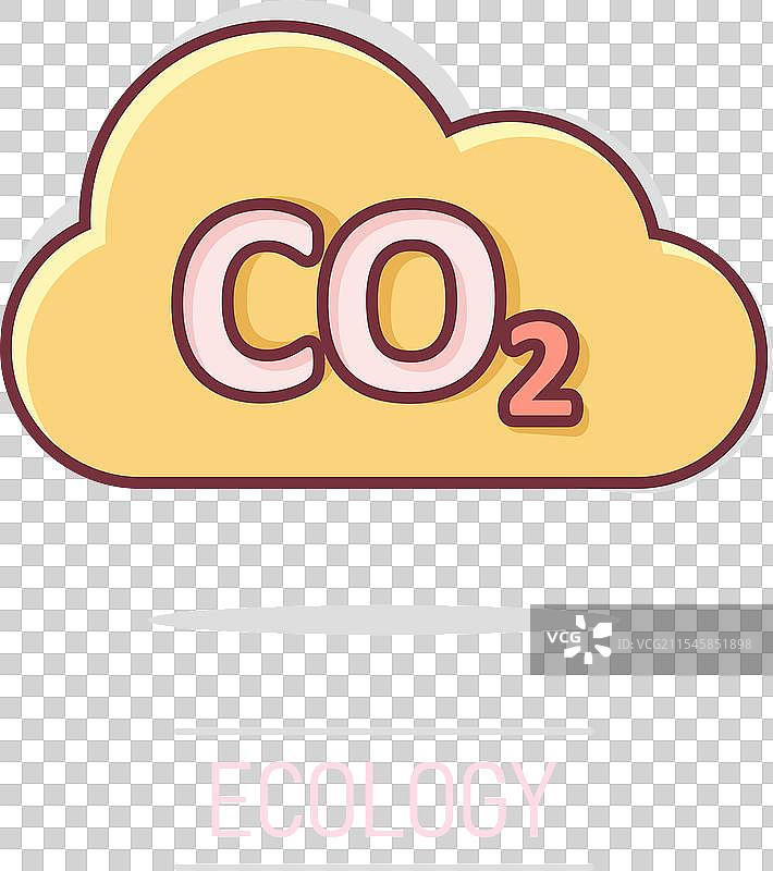 漫画风格的二氧化碳排放图标与云灾难图片素材