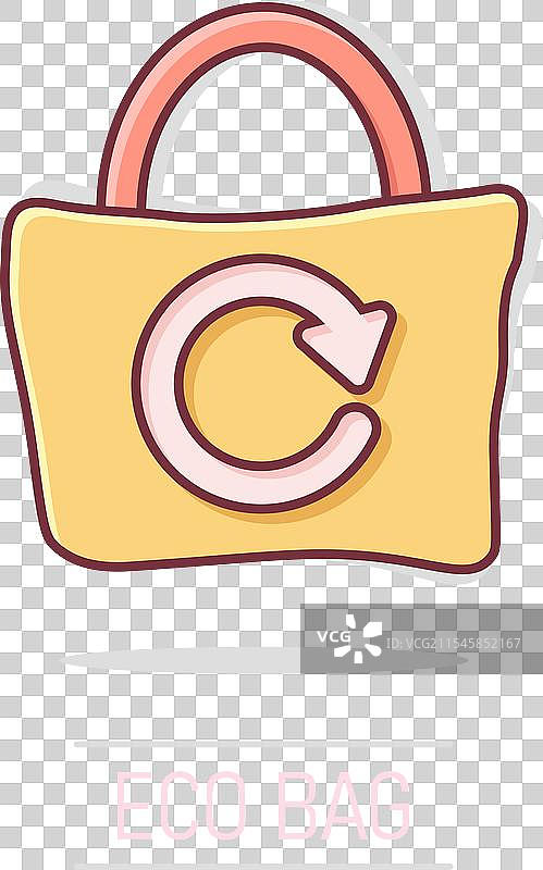 漫画风格的环保袋图标图片素材