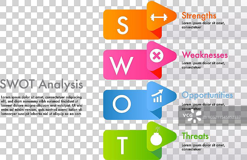 SWOT分析信息图模板图片素材