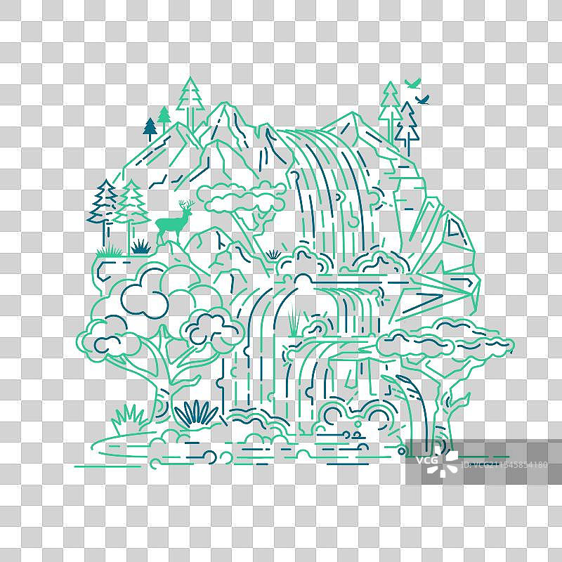 生态瀑布图片素材