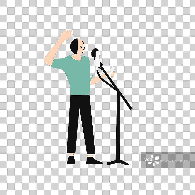 一个正在录音的男人图片素材