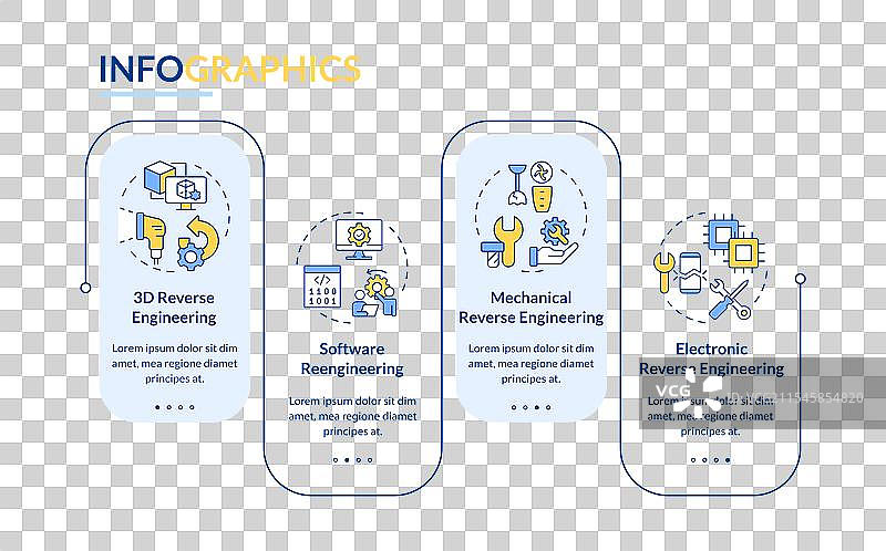 反向工程矩形信息图的类型图片素材